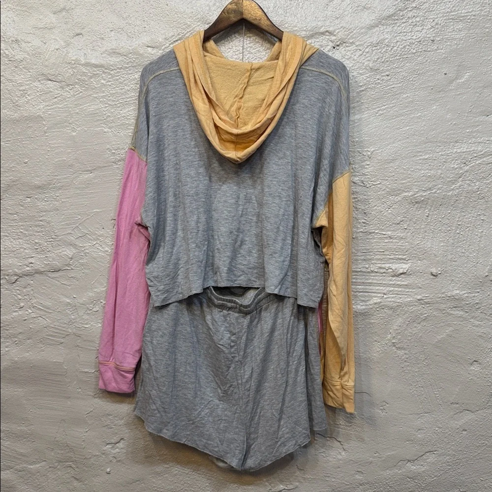 Colsie XL Loungewear Sleepwear Y2K Crop Patch Cut Off 2 Pc Shorts Top - Picture 2 of 13